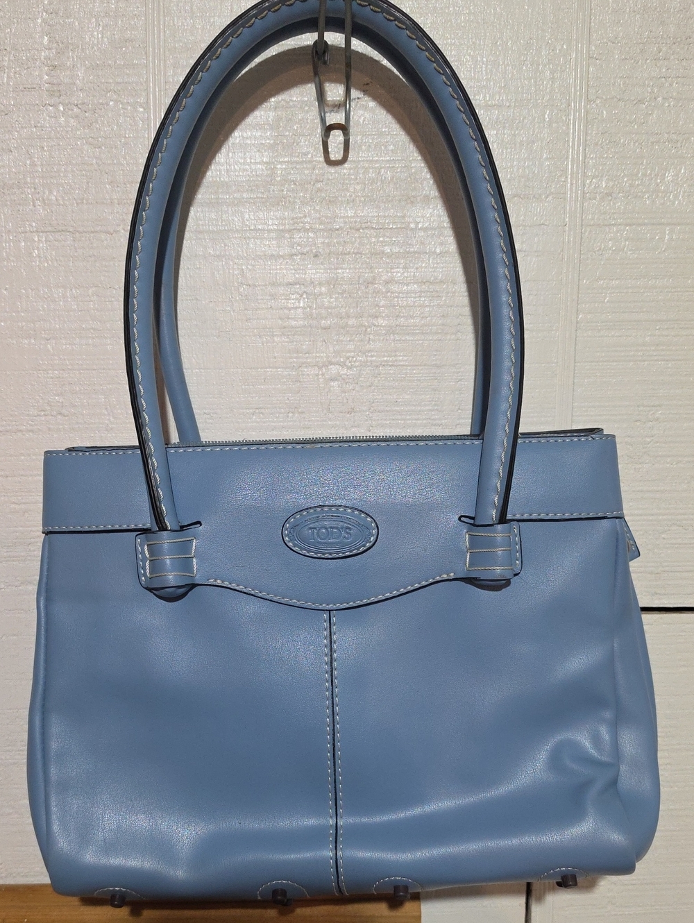 TOD'S Light Blue Leather Shoulder Bag